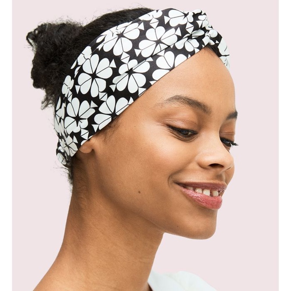 Kate Spade Bicolor Spade Flower Turban Headband
